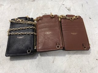 6 X ASSORTED ITEMS TO INCLUDE 2 X RADLEY TEXTURED LEATHER CARD AND COIN HOLDER PURSES IN BROWN: LOCATION - D8