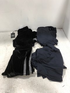 QTY OF ASSORTED WOMENS CLOTHING TO INCLUDE 2 X JULIEN MACDONALD RHINESTONE VELVET TROUSERS IN BLACK SIZE: S AND M: LOCATION - D8