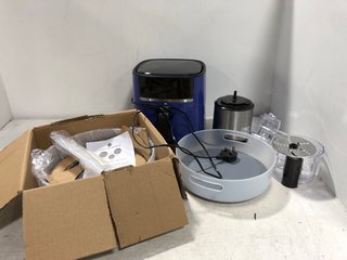 QTY OF ASSORTED ITEMS TO INCLUDE COOK'S ESSENTIALS COMPACT AIR FRYER IN BLUE: LOCATION - D8