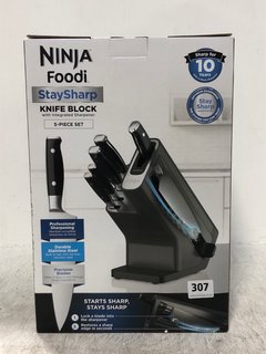 NINJA FOODI STAY SHARP 5 PIECE KNIFE BLOCK SET RRP - £170 (PLEASE NOTE: 18+YEARS ONLY. ID MAY BE REQUIRED): LOCATION - D9