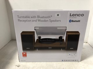 LENCO TURNTABLE WITH BLUETOOTH RECEPTION AND WOODEN SPEAKERS MODEL: LS-100WD RRP - £109.99: LOCATION - A1*