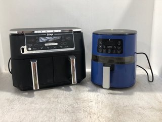 2 X ASSORTED SIZED COOK'S ESSENTIALS AIR FRYERS IN BLACK AND NAVY: LOCATION - D9