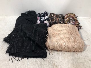 QTY OF ASSORTED WOMENS CLOTHING TO INCLUDE RUTH LANGSFORD BASIC LONG SLEEVED ROUND NECK TOP IN BLACK SIZE: S: LOCATION - D10