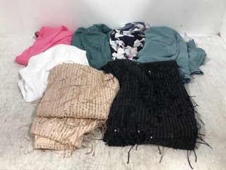 QTY OF ASSORTED WOMENS CLOTHING TO INCLUDE RUTH LANGSFORD BASIC LONG SLEEVED ROUND NECK TOP IN PINK SIZE: M: LOCATION - D10