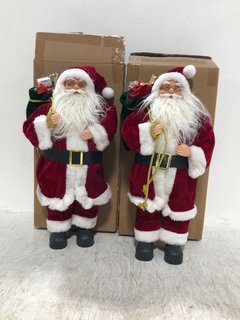 2 X FESTIVE STANDING SANTA DECORATIONS: LOCATION - D10