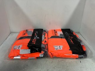 2 X PORTWEST HI - VIS WINTER JACKETS IN ORANGE SIZE: L: LOCATION - D11