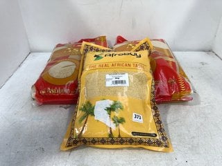 3 X ASSORTED FOOD ITEMS TO INCLUDE AFROBUY YELLOW GARRI 4KG BB: 11/24: LOCATION - D11