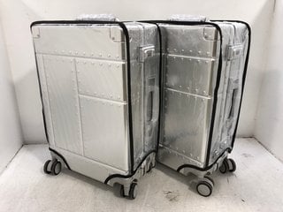 2 X METAL SMALL CABIN HARDSHELL SUITCASES: LOCATION - D12