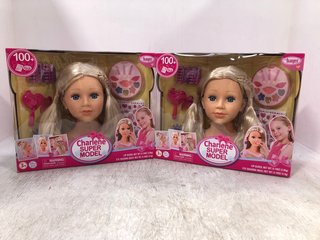 2 X CHARLENE SUPER MODEL BEAUTY STYLING HEAD TOYS: LOCATION - D14