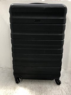 JOHN LEWIS AND PARTNERS LARGE SIZED HARDSHELL TRAVEL SUITCASE IN BLACK: LOCATION - D18