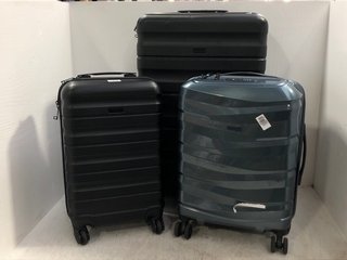 3 X ASSORTED SIZED JOHN LEWIS AND PARTNERS HARDSHELL TRAVEL SUITCASES IN BLACK: LOCATION - D18