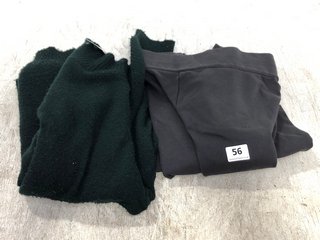 2 X ASSORTED CLOTHING TO INCLUDE D&CO HIGH NECK KNITTED JUMPER IN DARK GREEN SIZE: M: LOCATION - D1 FRONT