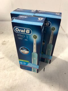 3 X BRAUN ORAL - B PRO 1 600 ELECTRIC TOOTHBRUSHES RRP - £96: LOCATION - C14