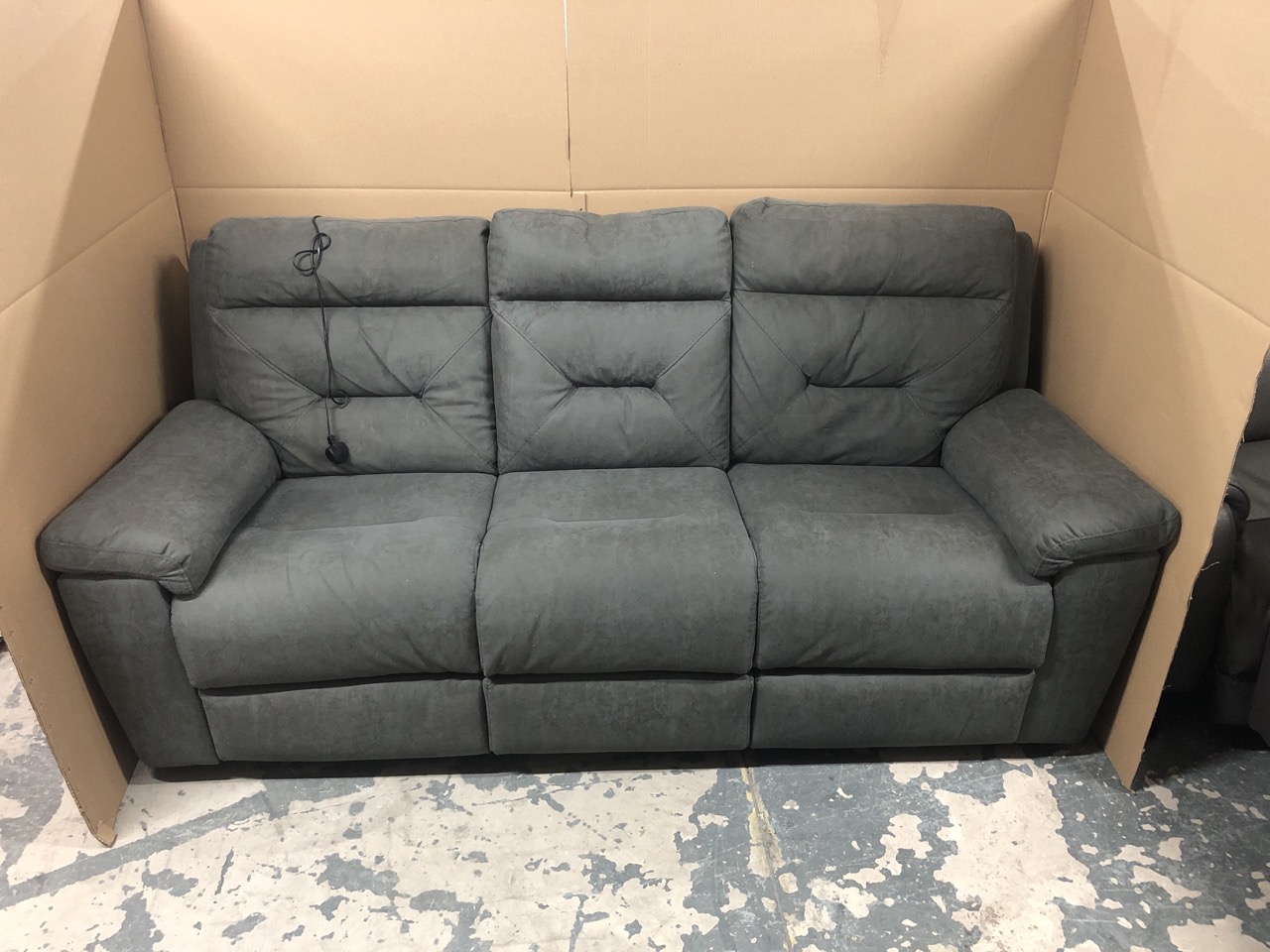 John Pye Auctions 3 SEATER GREY SOFA X 2 (RECLINERS DOESN'T WORK