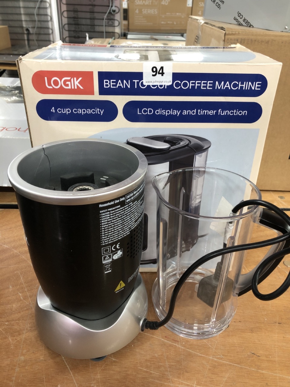 John Pye Auctions NUTRIBULLET RX & LOGIK BEAN TO CUP COFFEE MACHINE