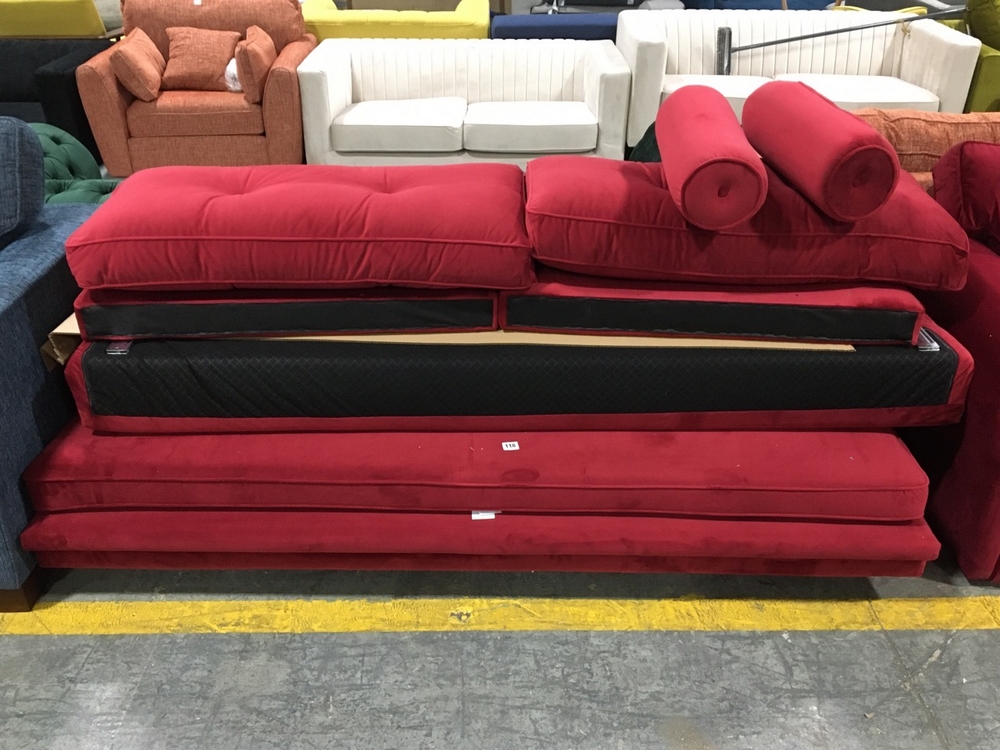 John Pye Auctions PALLET OF DARK RED SOFA PARTS (BLOCK C)(COLLECTION