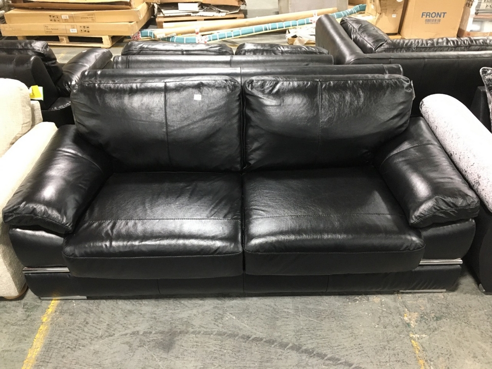 John Pye Auctions PRIMO ITALIAN LEATHER SOFA BED BLACK RRP £1839