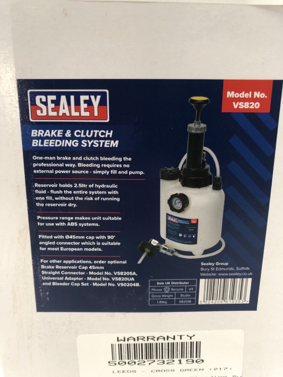 Sealey Brake Bleeding Bottle 500ml VS0212 main image 0