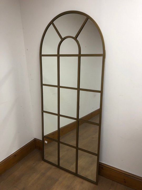 John Pye Auctions NKUKU IMOMA FULL LENGTH ARCHED MIRROR IN BRASS RRP