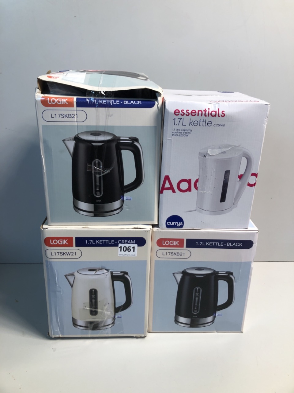 John Pye Auctions 4 X ITEMS TO INCLUDE LOGIK 1.7 L KETTLE BLACK