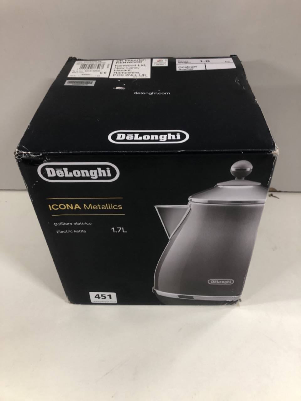 John Pye Auctions DELONGHI ICONA METALLICS ELECTRIC KETTLE