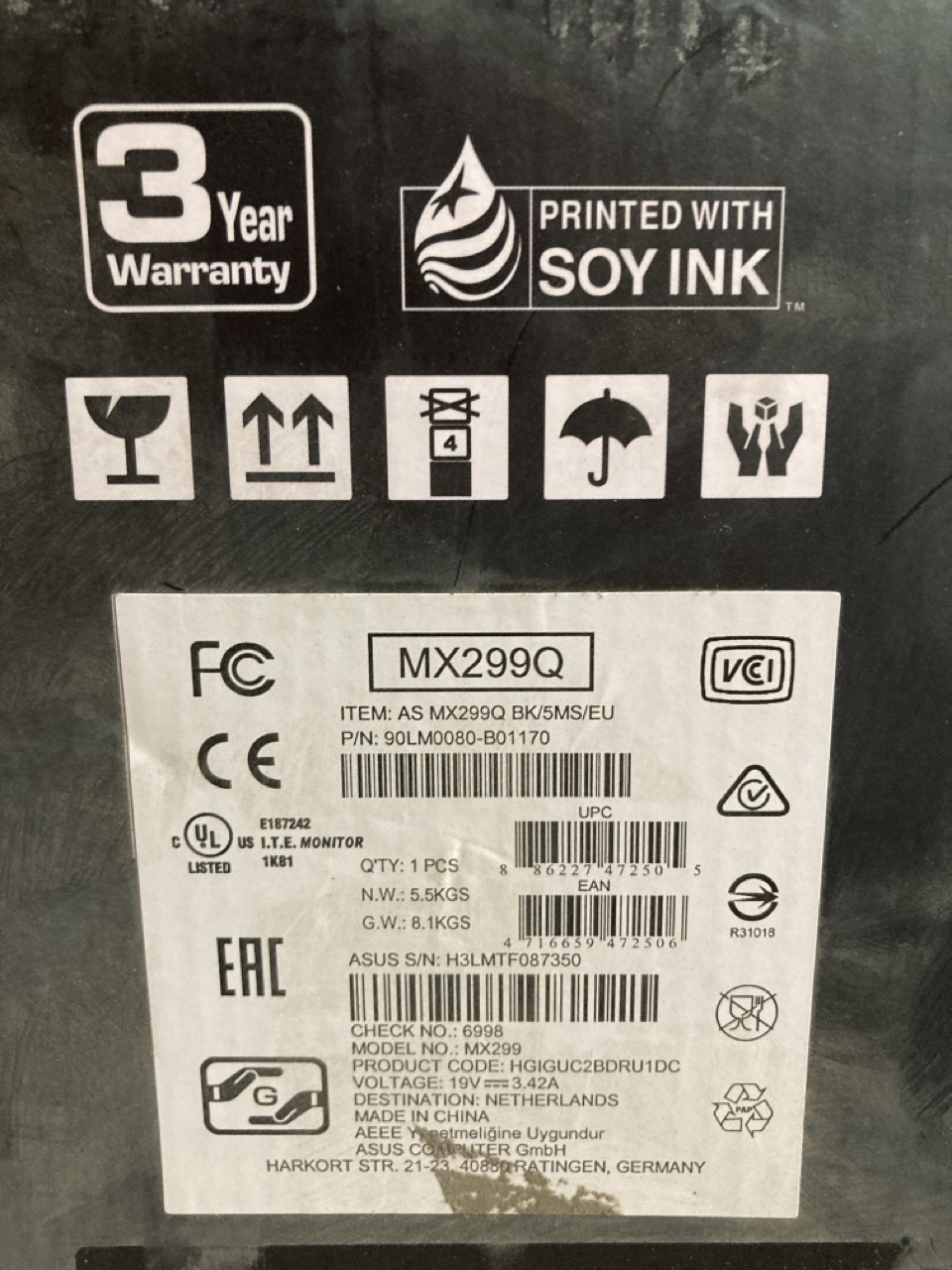 John Pye Auctions ASUS MX299 LCD MONITOR 29