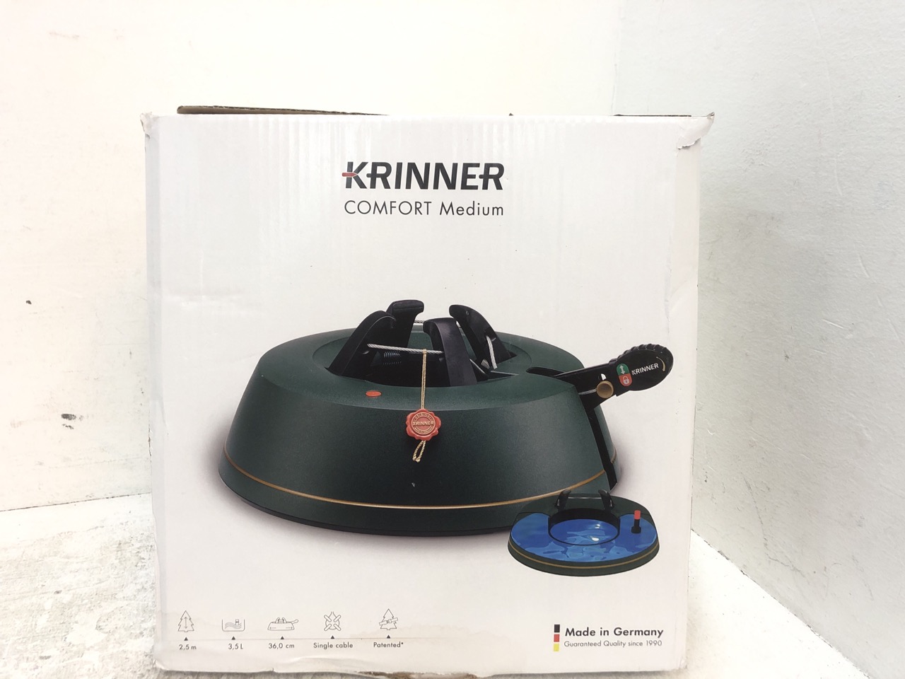 John Pye Auctions 1X KRINNER COMFORT MEDIUM CHRISTMAS TREE STAND 1X OUTDOOR LARGE BULB STRING