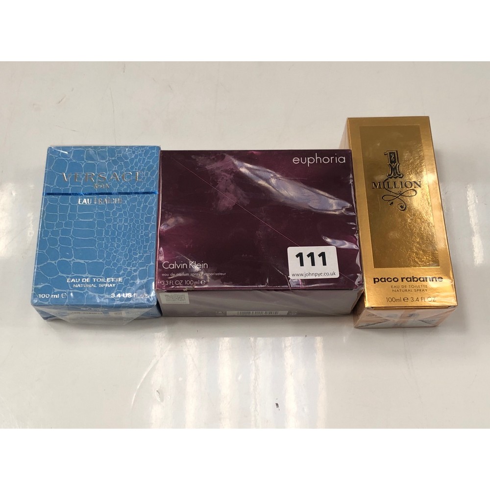 John Pye Auctions 3 X ASSORTED MENS AFTERSHAVES TO INCLUDE 1 MILLION