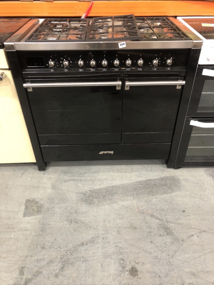 John Pye Auctions SMEG 100CM DUAL FUEL RANGE COOKER IN BLACK MODEL