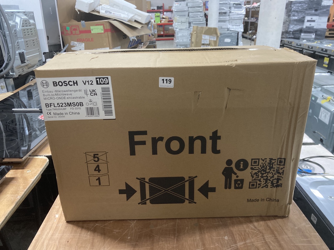 John Pye Auctions BOSCH BUILTIN MICROWAVE MODEL BFL523MS0B