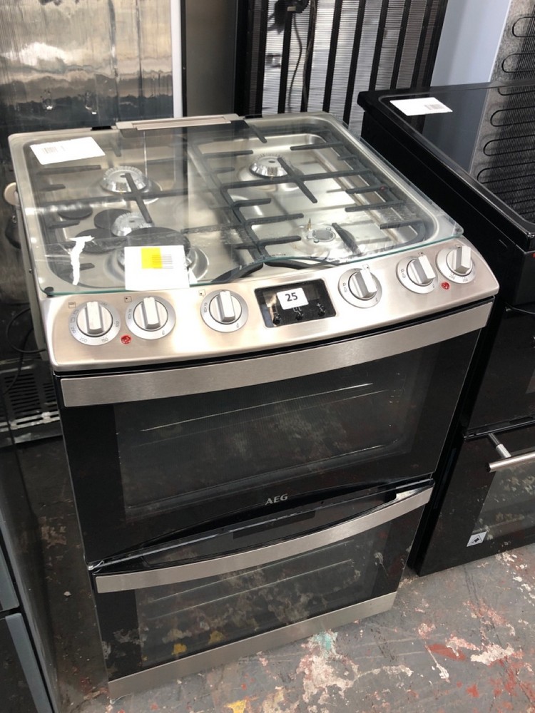John Pye Auctions AEG 60CM DUAL FUEL COOKER STAINLESS STEEL