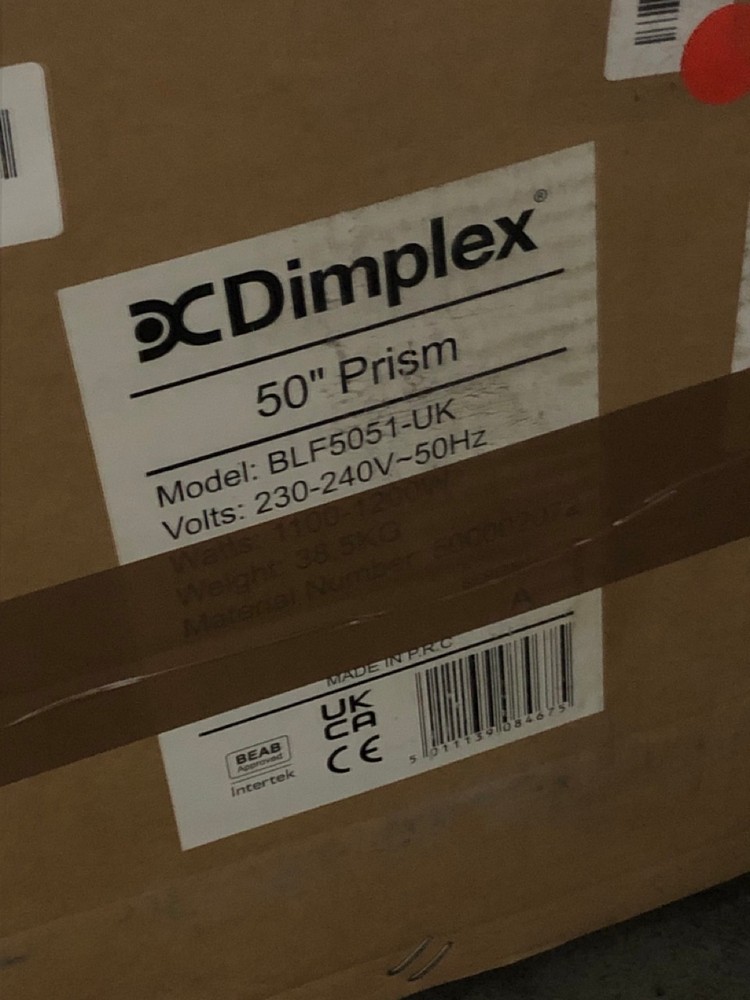 John Pye Auctions DIMPLEX 50" PRISM MODEL NOBLF5051UK ELECTRIC WALL