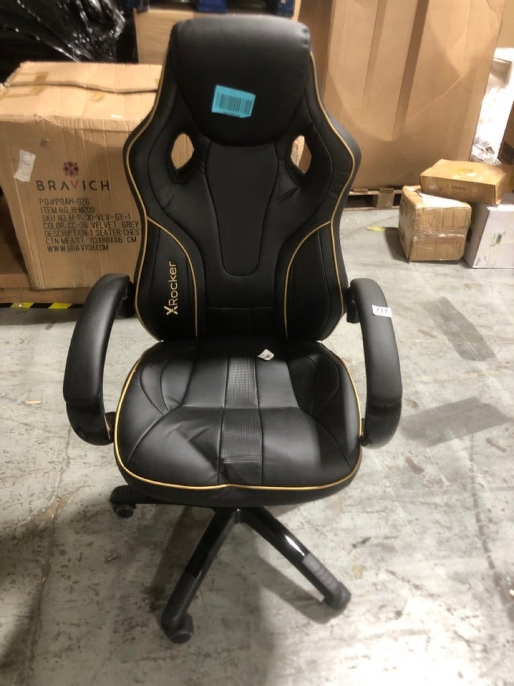 John Pye Auctions X ROCKER MAVERICK GAMING CHAIR IN BLACK / GOLD