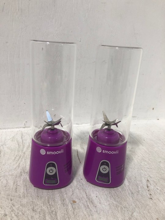 John Pye Auctions 2 X PURPLE SMOOVII PORTABLE BLENDERS LOCATION B10