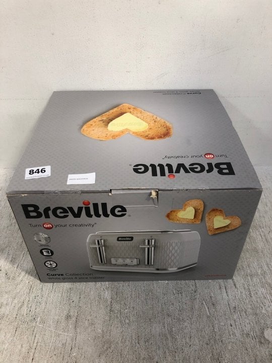 John Pye Auctions BREVILLE CURVE COLLECTION 4 SLICE TOASTER IN WHITE GLOSS LOCATION G5