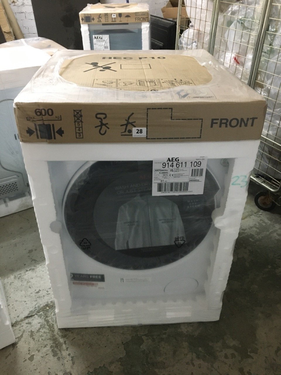 John Pye Auctions AEG 9KG 7000 PROSTEAM CONDENSER WASHER DRYER MODEL
