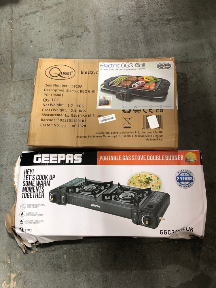 John Pye Auctions QUEST ELECTRIC BBQ GRILL TO INCLUDE GEEPAS PORTABLE