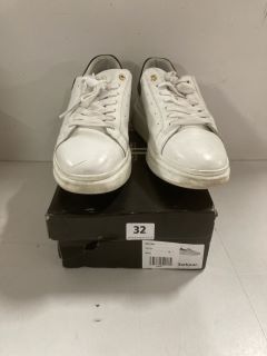 PAIR OF BARBOUR INTERNATIONAL TRAINERS IN WHITE - SIZE UK 8