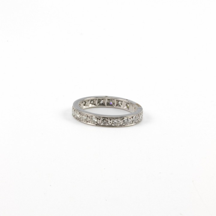 18K White 0.60ct Diamond Pavé Eternity Ring, Size L, 3.5g.  Auction Guide: £350-£450 (VAT Only Payable on Buyers Premium)