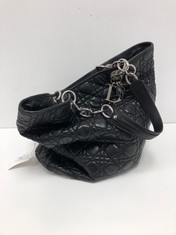 DIOR, LADY SOFT TOTE BLACK CALFSKIN LEATHER HANDBAG WITH BLACK LEATHER. ITEM TO INCLUDE NONE WITH AN ESTIMATED SIZE OF 32*36*9CM (ITEM INCLUDES A CERTIFICATE OF AUTHENTICITY) EAG9577