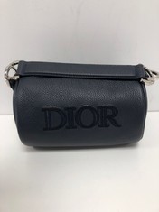DIOR, DIOR ROLLER MINI NAVY COWHIDE LEATHER SILVER AA NAVY COWHIDE LEATHER SHOULDER BAG WITH ""NAVY LEATHER HANDLE REMOVABLE, BLACK NYLON ADJUSTABLE REMOVABLE STRAP". ITEM TO INCLUDE ""STRAP, DUSTBAG