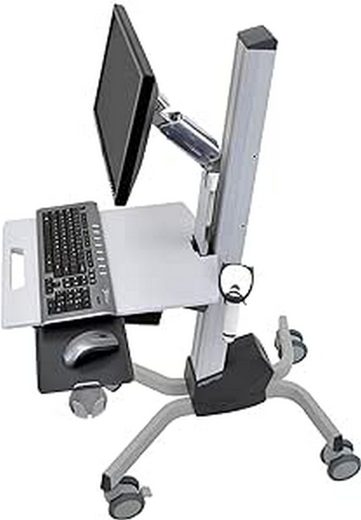 ERGOTRON NEO-FLEX LCD COMPUTER CART IN TWO TONE GREY. Cart for LCD display/keyboard/mouse/bar code scanner/CPU - plastic, aluminium, steel - two-tone grey - screen size: up to 22 inch. PART NUMBER: 2