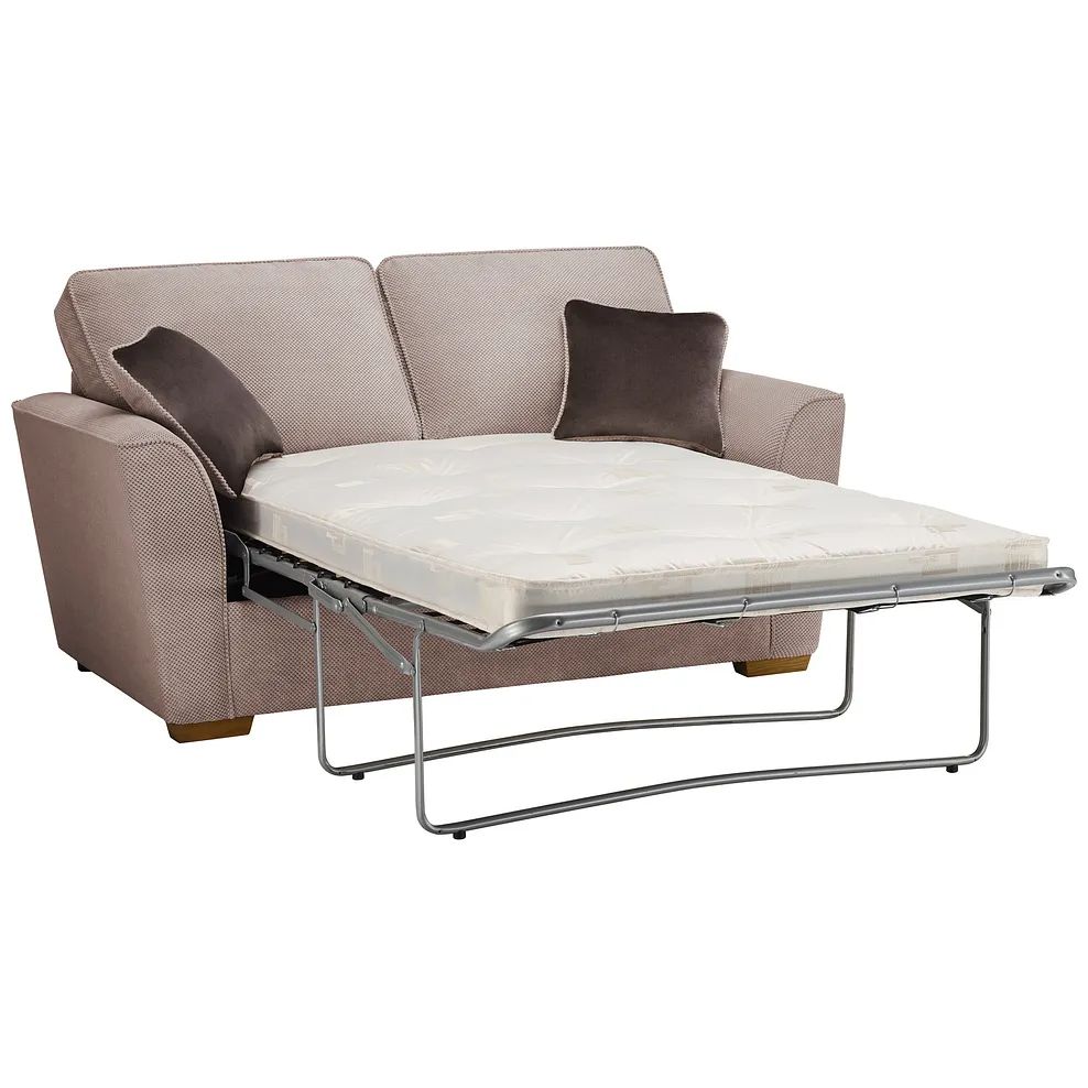 Nebraska 2 Seater Sofa Bed with Deluxe Mattress in Aero Fawn with Taupe Scatters - RRP £1299.99