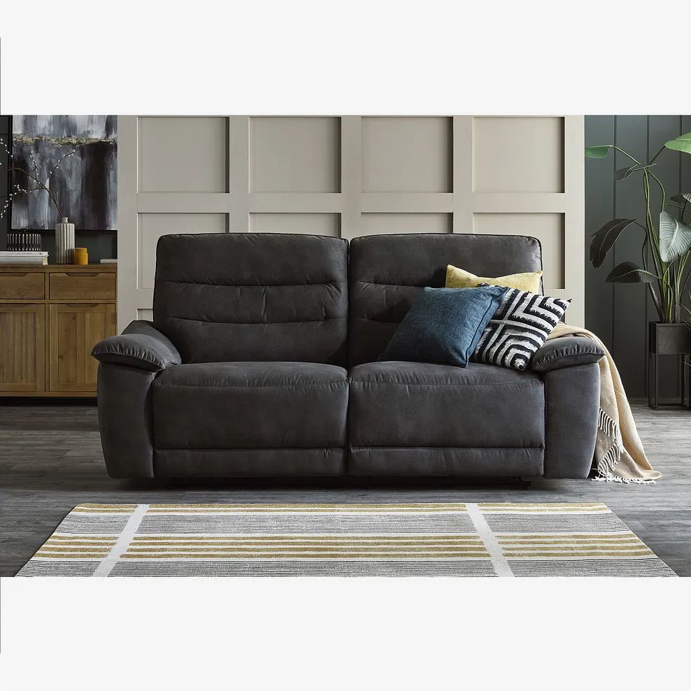 Carter Miller 3 Seater Electric Recliner Sofa in Grey fabric - RRP £1299.99