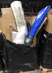 PALLET OF ASSORTED ITEMS TO INCLUDE ROLLED SPRING MATTRESS 90 X 190CM(COLLECTION OR OPTIONAL DELIVERY) (KERBSIDE PALLET DELIVERY)