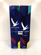 2 X GREY GOOSE VODKA 700ML ABV 40% (PLEASE NOTE: 18+YEARS ONLY. STRICTLY NO COURIER REQUESTS. COLLECTIONS MONDAY 12TH - FRIDAY 16TH FEBRUARY ONLY)