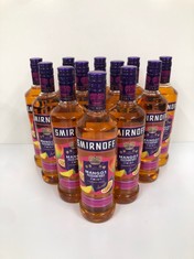 12 X SMIRNOFF MANGO & PASSION FRUIT TWIST FLAVOURED VODKA 70CL ABV 37.5% PLEASE NOTE: 18+YEARS ONLY. STRICTLY NO COURIER REQUESTS. COLLECTIONS MONDAY 12TH - FRIDAY 16TH FEBRUARY ONLY)