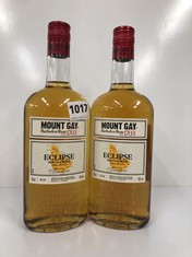 2 X MOUNT GAY BARBADOS RUM 70CL ABV 40% (PLEASE NOTE: 18+YEARS ONLY. STRICTLY NO COURIER REQUESTS. COLLECTIONS MONDAY 12TH - FRIDAY 16TH FEBRUARY ONLY)