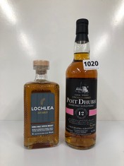 LOCHLEA OUR BARLEY SINGLE MALT SCOTCH WHISKY 70CL ABV 46% TO INCLUDE POIT DHUBH BLENDED MALT SCOTCH WHISKY 12 YEARS OLD 70CL ABV 43% (PLEASE NOTE: 18+YEARS ONLY. STRICTLY NO COURIER REQUESTS. COLLECT