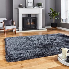 2 X INDULGENCE SUPERSOFT SHAGGY RUG IN CHARCOAL (JB402309) - 80X150 - RRP EACH £50(DELIVERY ONLY)